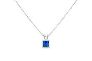 Casablanca Sapphire Crystal Square Necklace