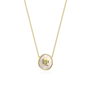 Customizable Yellow Gold Plated Silver Pearl Zodiac Necklace SS25N002G