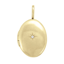 Casablanca Yellow Gold Plated Oval Locket Necklace With Beaded Chain