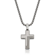 Steelx Stainless Steel Matte Men's Cross Necklace