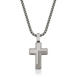 Steelx Stainless Steel Matte Men's Cross Necklace