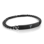 Italgem Men's Stainless Steel Black Medic Alert Bracelet