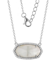Casablanca Sterling Silver Coloured Crystal Necklace