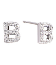 Casablanca Sterling Silver Initial Stud Earrings