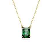 Swarovski Matrix Gold Tone Green Crystal Necklace