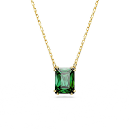 Swarovski Matrix Gold Tone Green Crystal Necklace