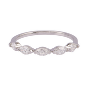 10kt White Gold 6 Stone Lab Grown Diamond Marquise Cut Ring