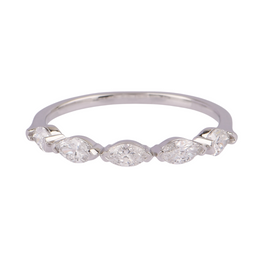 10kt White Gold 6 Stone Lab Grown Diamond Marquise Cut Ring