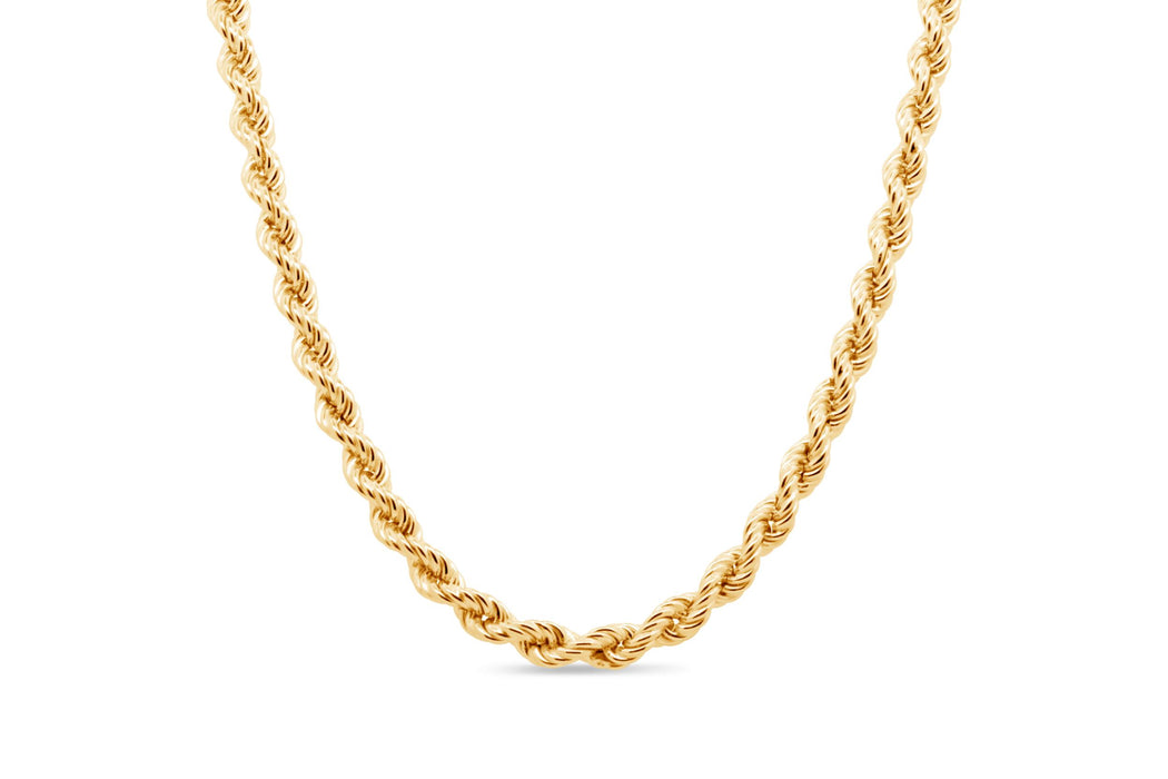 Yellow Gold Plated Sterling Silver Large Rope Chain