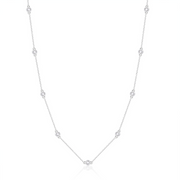 Casablanca Sterling Silver CZ Bead Necklace