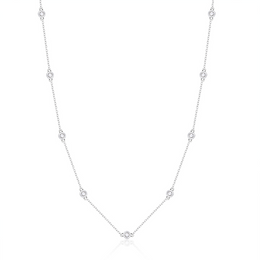 Casablanca Sterling Silver CZ Bead Necklace