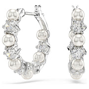 Swarovski Matrix Hoop Crystal & Pearl Earrings