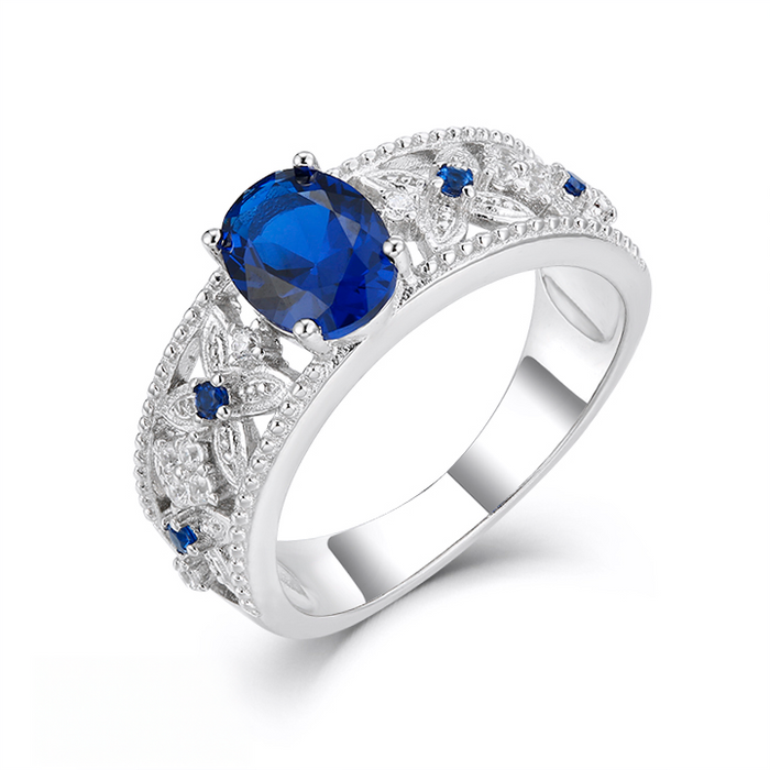 Casablanca Silver Blue Sapphire Ring