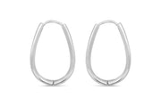 Casablanca Silver Long Hoop Earrings