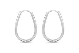 Casablanca Silver Long Hoop Earrings