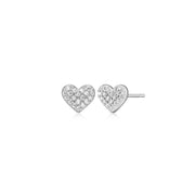 Monte Luna Silver Heart Stud Earrings