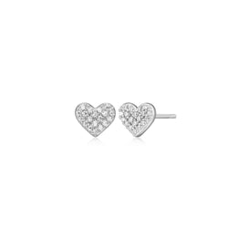 Monte Luna Silver Heart Stud Earrings