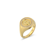 18K Yellow Gold Plated Silver Monogram Initial Ring SS25R001G