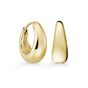 Italgem Yellow Gold Plated Stainless Steel Chunky Teardrop Huggie Hoop Earrings