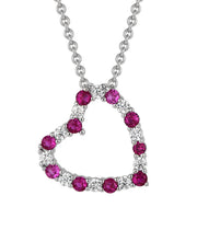 Casablanca Sterling Silver CZ Red Heart Necklace