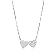 Monte Luna Sterling Silver Double Heart Necklace
