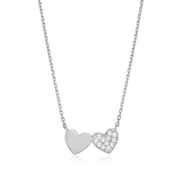 Monte Luna Sterling Silver Double Heart Necklace