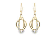 Casablanca 10k Yellow Gold Entwined Drop CZ Earrings