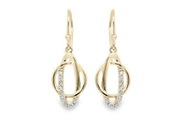 Casablanca 10k Yellow Gold Entwined Drop CZ Earrings