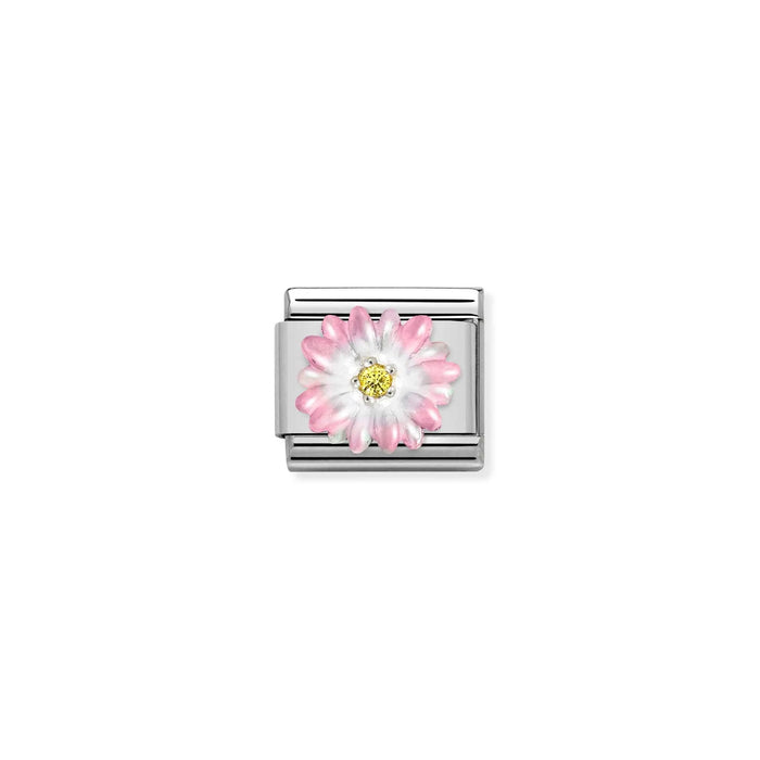 Nomination Italy Classic Link CZ Pink Flower Charm