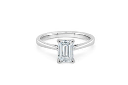 14kt White Gold 2.07ct Lab Grown Emerald Cut Solitaire Diamond Engagement Ring