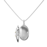 Rhodium Plated Guardian Eye Birthstone Locket SN005R