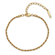 Steelx Stainless Steel Yellow Gold Tone Rope Bracelet
