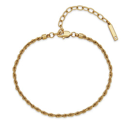 Steelx Stainless Steel Yellow Gold Tone Rope Bracelet