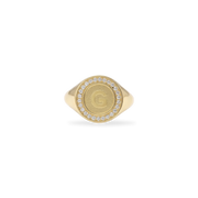 18K Yellow Gold Plated Silver Monogram Initial Ring SS25R001G