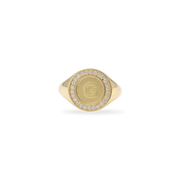 Yellow Gold Plated Silver Monogram Initial Ring SS25R001G