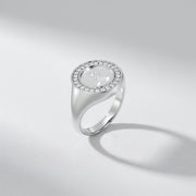Rhodium Plated Silver Monogram Initial Ring SS25R001R
