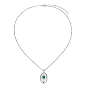 Rhodium Plated Guardian Eye Birthstone Locket SN005R