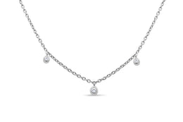 Casablanca Silver CZ Dangle Necklace