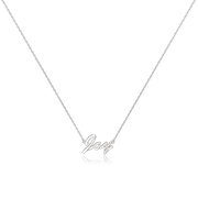 Rhodium Plated Sterling Silver Classic Name Script Necklace SN020R