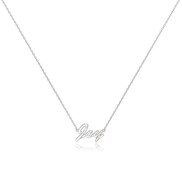 Rhodium Plated Sterling Silver Classic Name Script Necklace SN020R