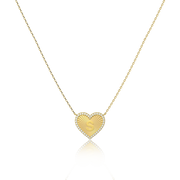 18k Yellow Gold Plated Heart Initial Necklace AW24N008A