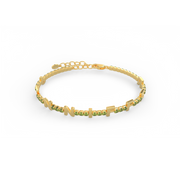 Peridot Birthstone Tennis Bracelet 18K Yellow Gold SB001C