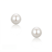 Casablanca Silver Pearl Stud Earrings