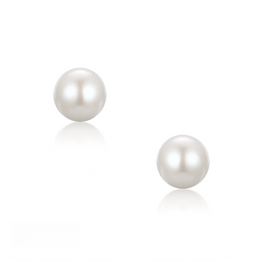Casablanca Silver Pearl Stud Earrings