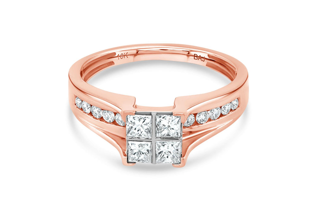 0.75CTW Rose Gold Natural Diamond Engagement Ring