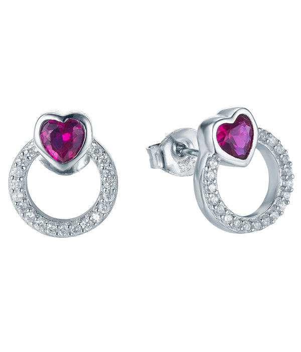 Casablanca Silver CZ Circle Earrings