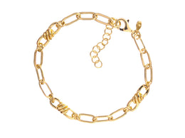 Casablanca Yellow Gold Plated Sterling Silver Linked Chain Bracelet