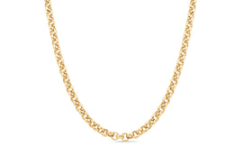 Yellow Gold Plated Sterling Silver 4.5MM Rolo Chain