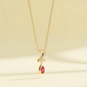 Custom Yellow Gold Plated CZ Number Birthstone Necklace
