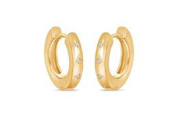 Casablanca CZ Gold-Tone Sterling Silver Huggie Hoop Earrings